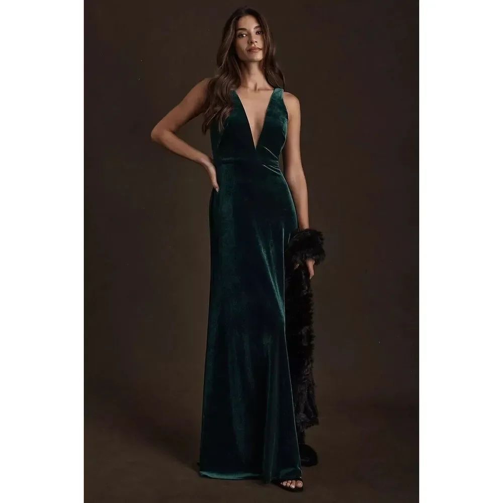Anthropologie Jenny Yoo Logan Velvet Dress